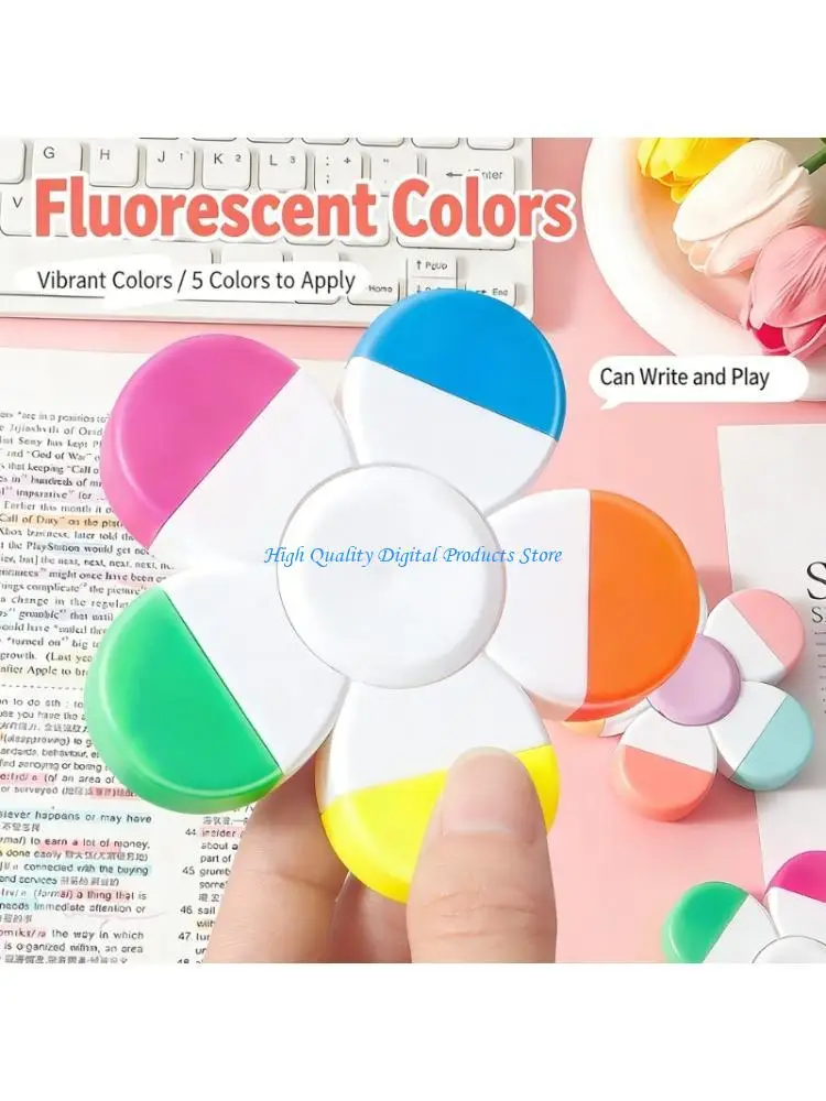 

U2JE Карманный флуоресцентный маркер-ручка со встроенным счетчиком 5-цвет-в-1 маркер-маркер для изготовления карт с цветовым