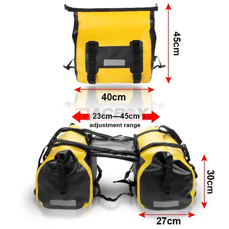 Motorcycle Saddlebags Waterproof PVC Side Luggage Bags for BMW Honda Yamaha Suzuki Kawasaki Aprilia Benelli 60L/2 Tail SaddleBag