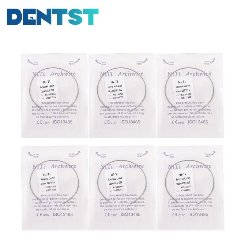 Dental Orthodontic Ni-Ti Reverse Curve Rectangular Arch Wires Super Elastic ​(2 Upper+2 Lower) for Brackets Braces 4pcs/2Bags