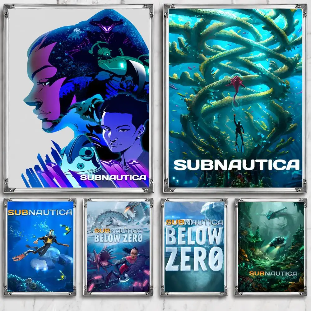 Game S-Subnautica Immersive Adventure Gaming Story Poster HD Wall Decor for Bedroom Living Room Dorm Bar Cafe Gift
