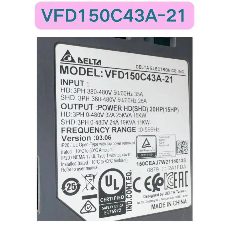 Used VFD150C43A-21 Inverter Functional test OK Fast delivery