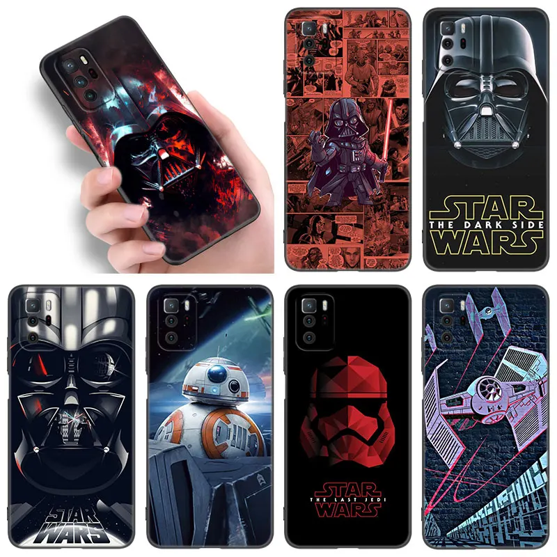 S-Star W-Wars Black Silicone Phone Case For Xiaomi Redmi Note 9 10 11 11S 11T 12 13 Pro 5G Plus 9S 10S 12S