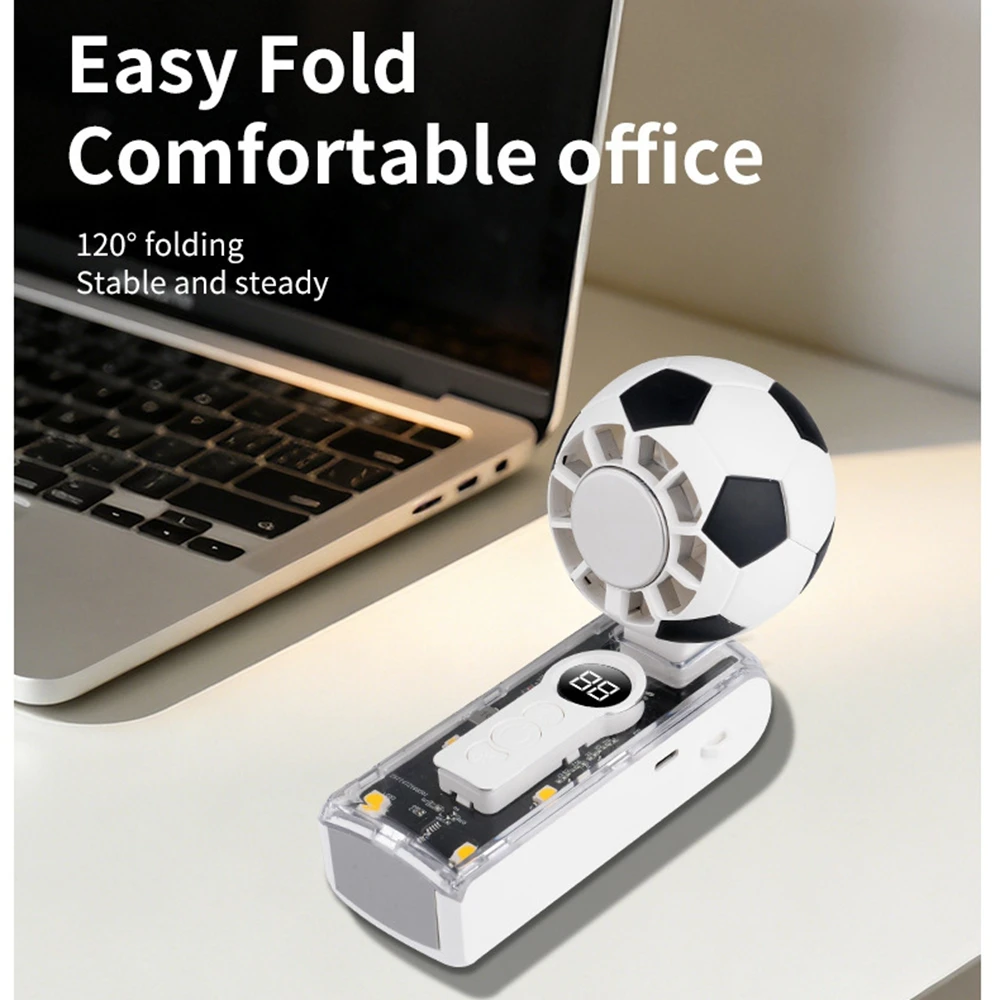 

Портативный USB-мини-вентилятор высокоскоростной, ручной, с дизайном в виде футбольного мяча, креативный вентилятор для путешествий, офиса, активного отдыха, подарок для любителей спорта