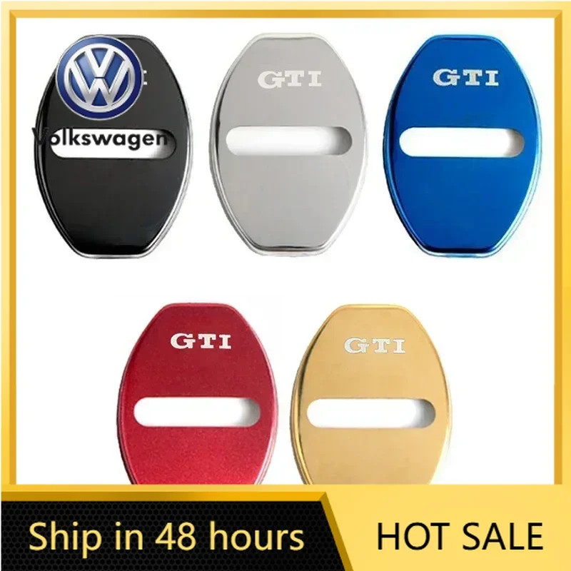 

VW 2026 Hot Car Door Lock Buckle Protective Cover for Volkswagen Rline GTI Logo Golf 5 6 7 Polo Jetta Beetle CC Tiguan Touareg P
