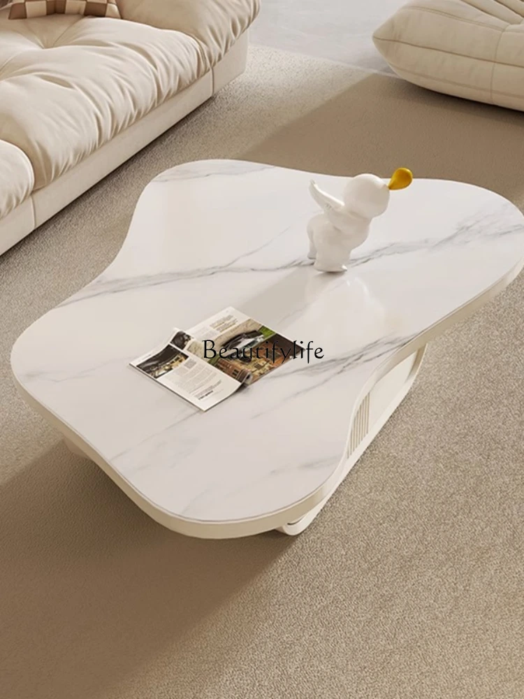 Coffee table simple modern small apartment special-shaped table cream wababi style tea table