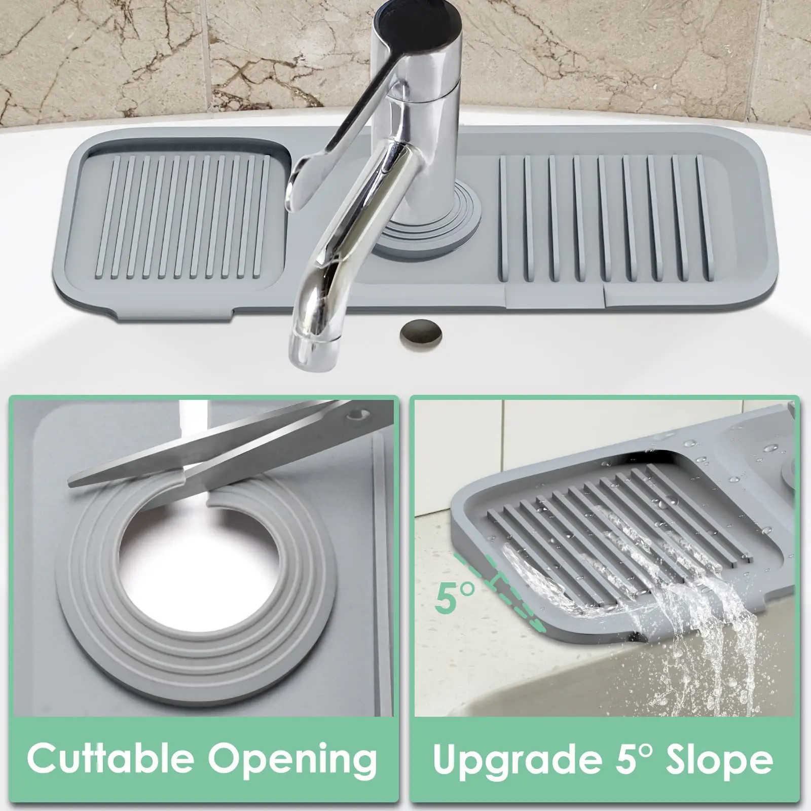 Faucet drain pad Silicone anti-splash kitchen countertop Household sink Sink washbasin Non-slip soap pad