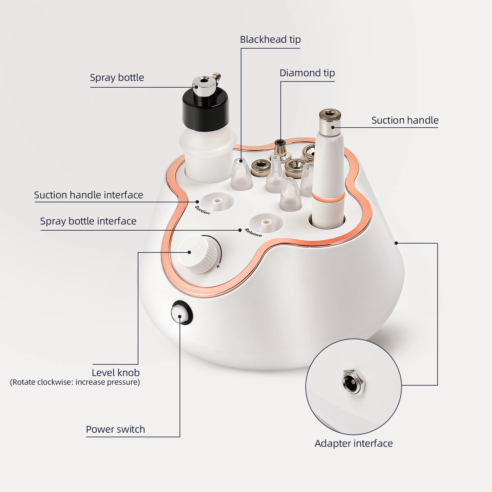 Diamond Microdermabrasion Machine For Facial Peeling Skin Care Blackhead Removel Water Spray Exfoliation Machine