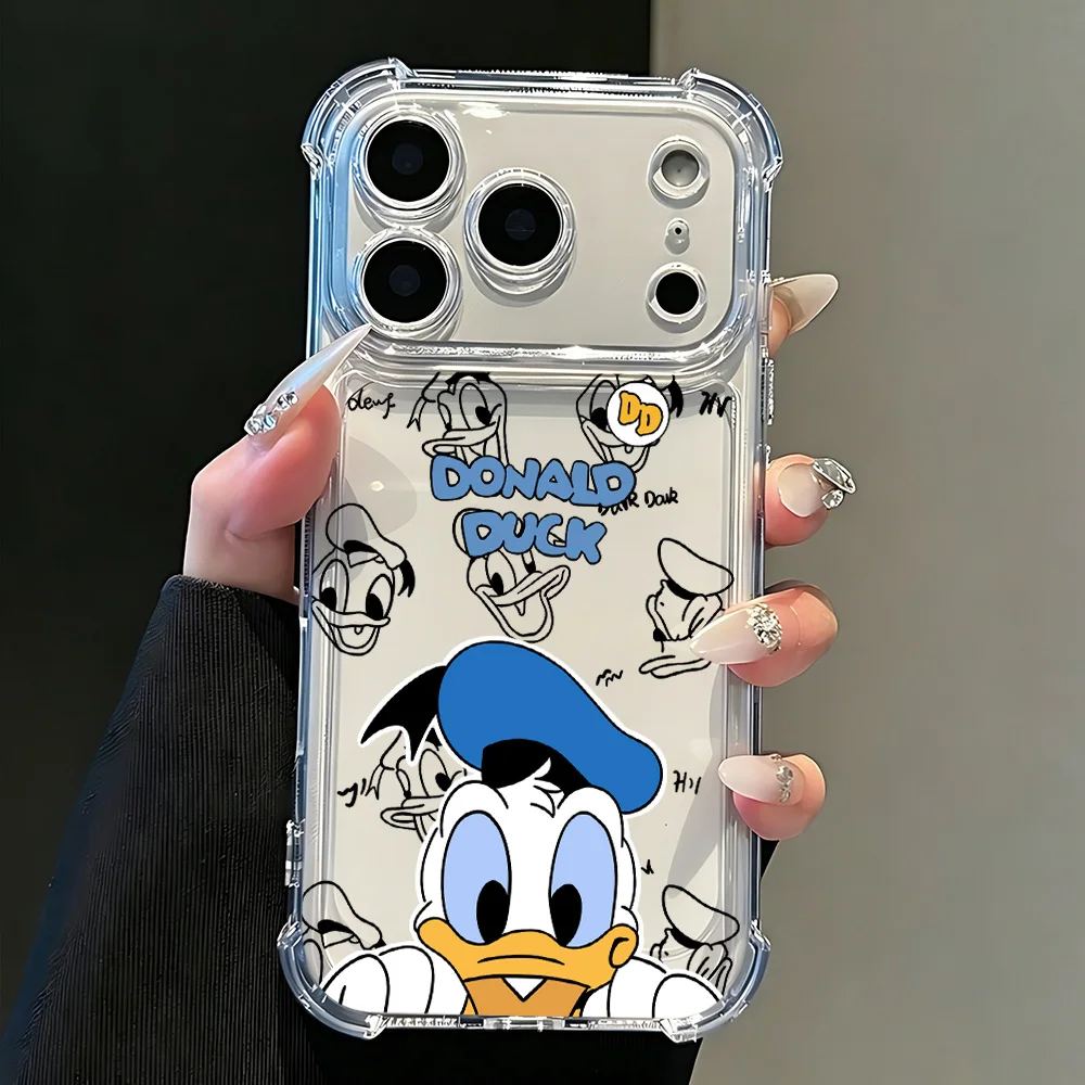 Donalds Daisys Duck Phone Case For iPhone 17 16e 16 15 14 13 12 11 Mini Air Pro Max X XR XSMax 7 8 Plus Anti Fall Transparent view 3