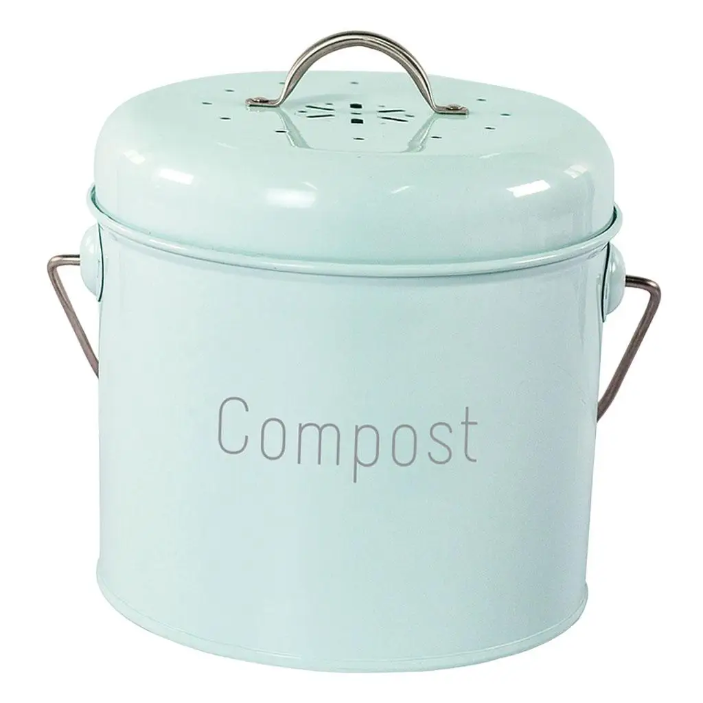 3L Garden Compost Bin Compost Bucket Compost Candy Bin with Carrying Handle Compost Pail Rust Proof Pail for Kitchen Food Waste