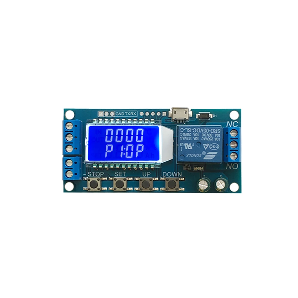 

1 way Time Delay Relay Module 6-30V Micro USB Relay Control Timer Switch Trigger Cycle Delay Module with Digital LCD Display