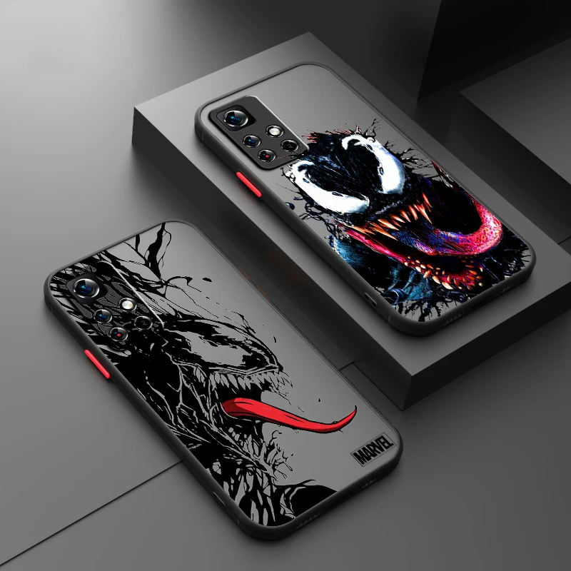 

Marvel Venom Anime Cool Frosted Translucent For Redmi Note 13 12 12S 12T 11 11T 11E 10 10S 9 Pro Plus 5G Back Phone Case