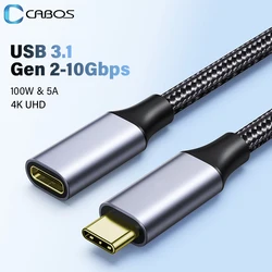 Câble d'extension USB C Type C Extender 10Gbps Data rette USB-C Thunderbolt 3 pour Xiaomi Samsung Switch MacPlePro Câble d'extension