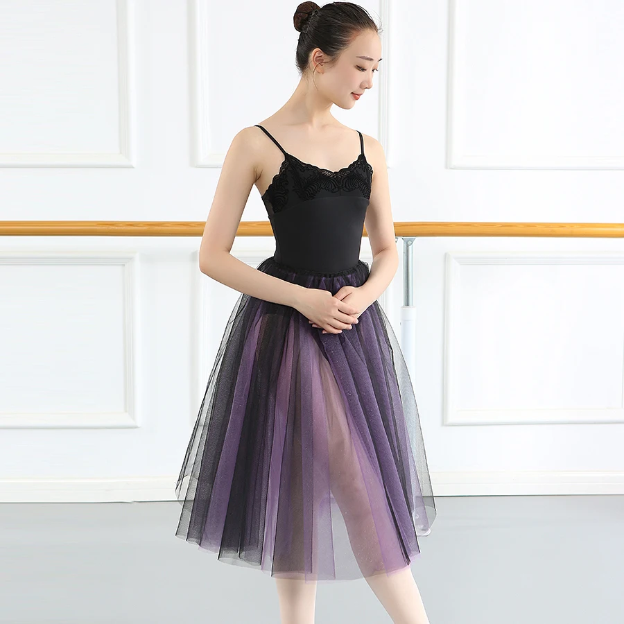 

Балетные трико для женщин, танцевальный камзол для взрослых, гимнастический купальник, черная одежда, сексуальная балерина с V-образным вырезом, кружевной классический костюм