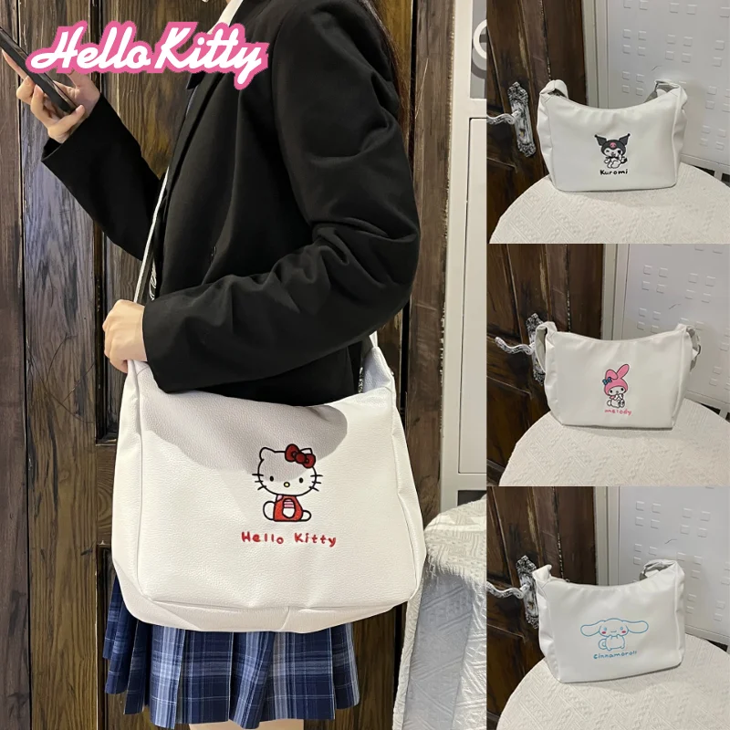 

Sanrio Hello Kitty Shoulder Bag Women Large Capacity Crossbody Bags Cute Cartoon Lady Travel Shopper Bag Fashion Casual Handbag