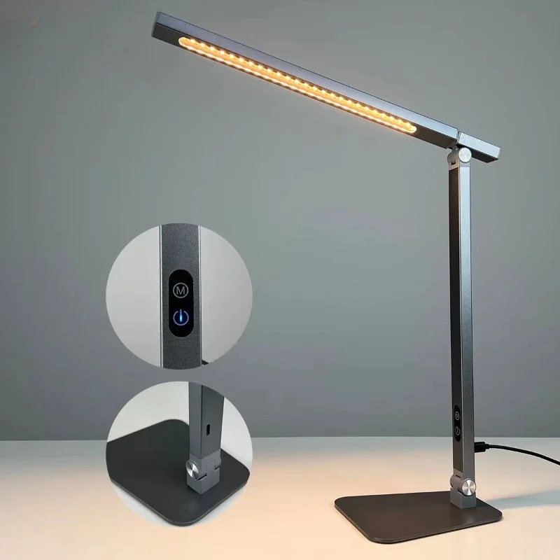 

Can be rotated up and down 330 degrees touch dimming, with Usb charging port learning light