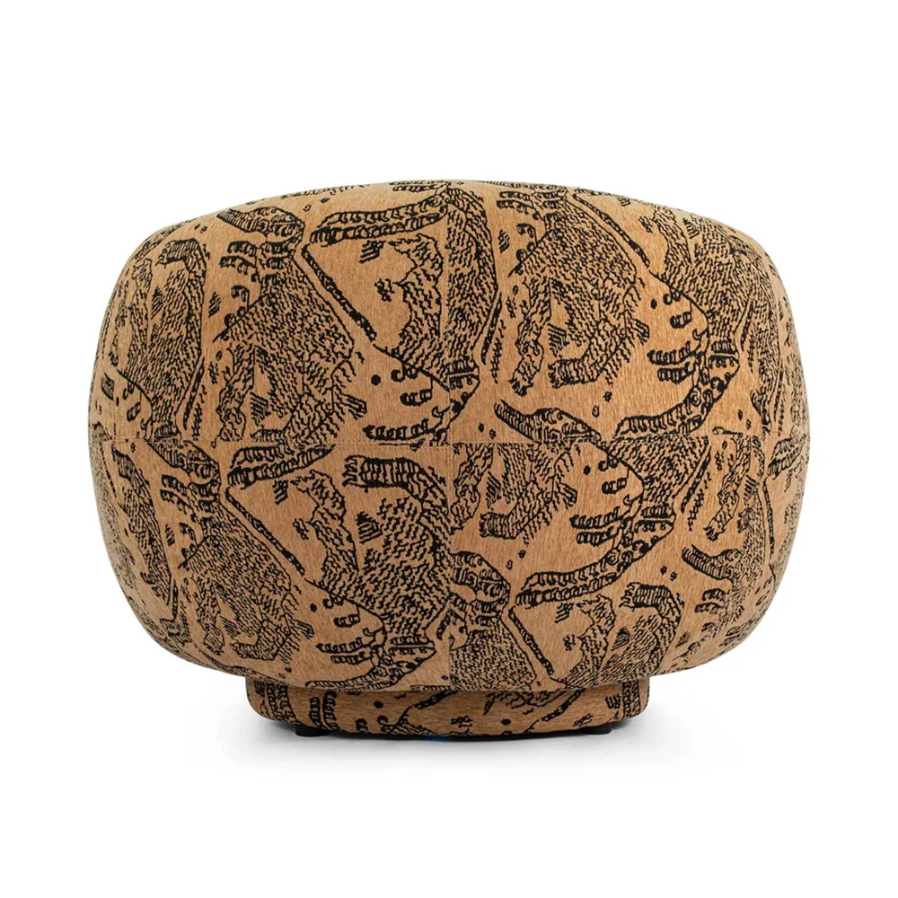 Midcentury Modern Fabric Single Sofa Chair Accent Barrel Chair for Living Room Bedroom Reception Room Office
