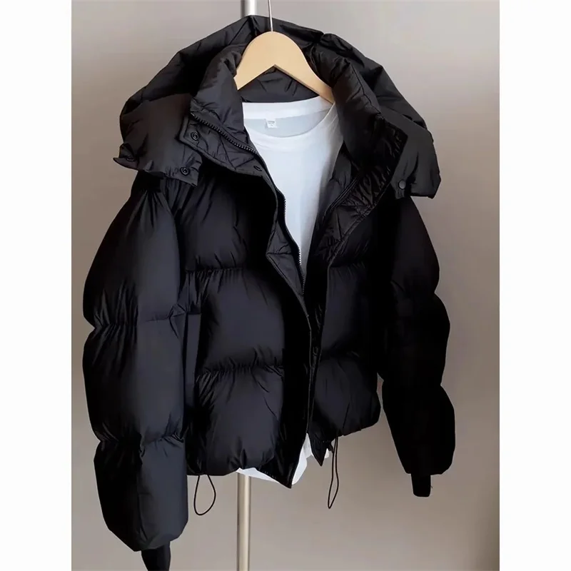 Down Cotton Jacket Short Style 2025 New Hooded Thick Cotton Jacket Bread Jacket Loose And Fashionable Winter Cotton Jacket