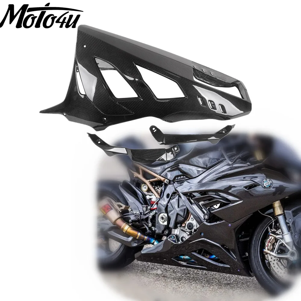 For BMW S1000RR 2023 2024 100% Carbon Fiber Belly Pan Motorcycle Modification Parts Lower Belly Pan Fairings Gloss Protection