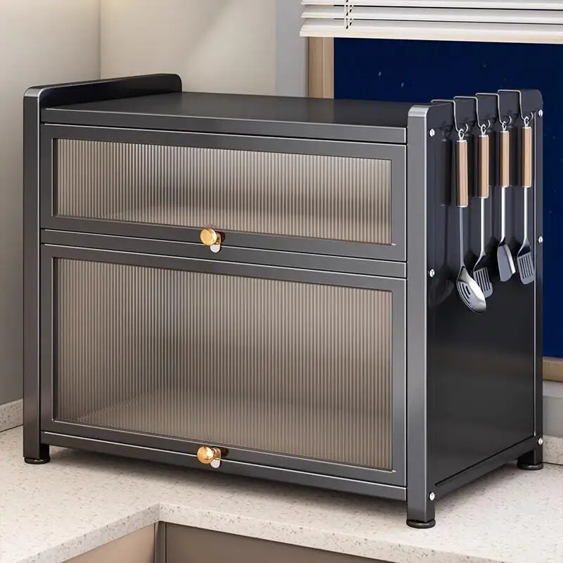 

Kitchen seasoning rack, covered countertop, dust-proof seasoning storage cabinet