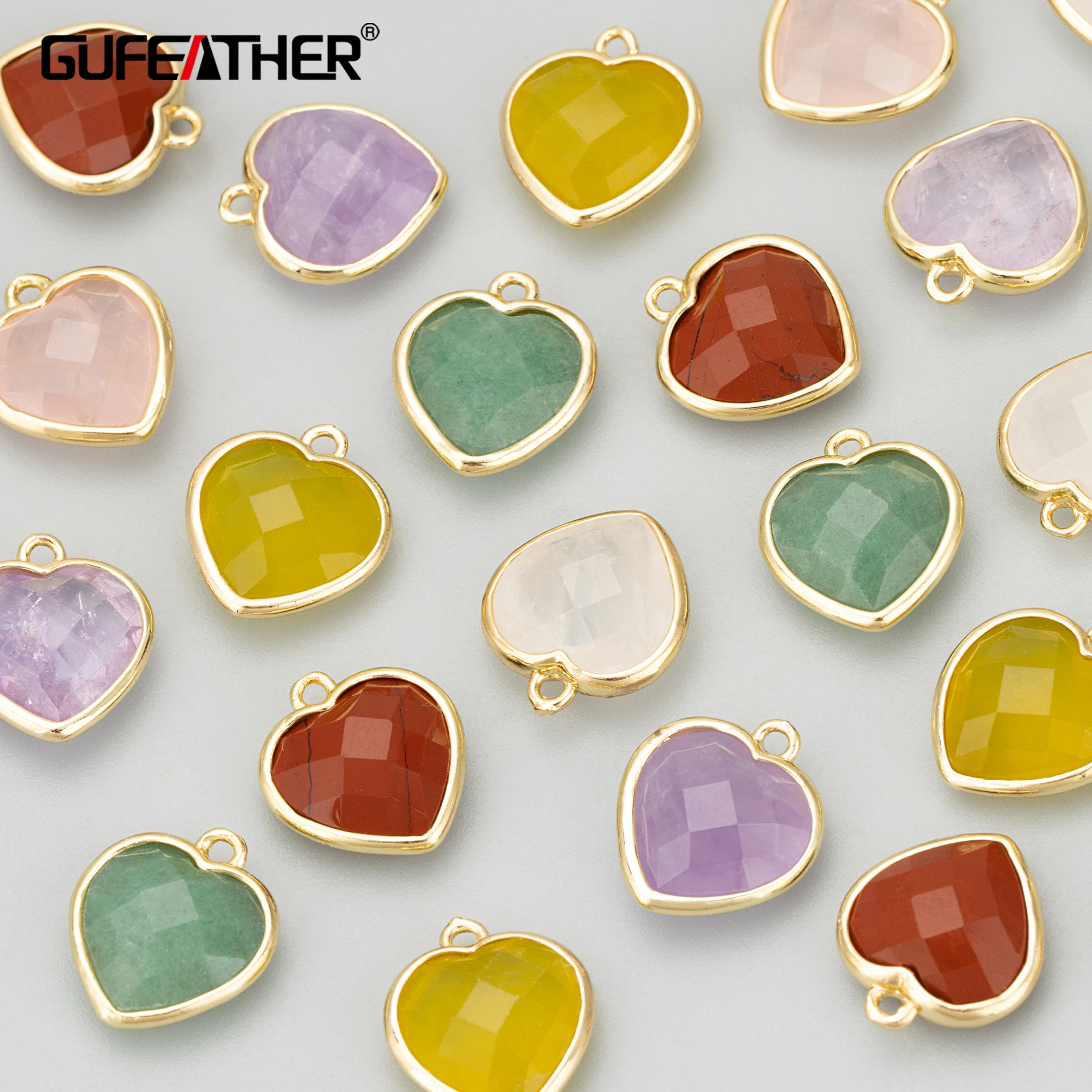 GUFEATHER MD79,jewelry accessories,18k gold plated,copper,natural stone,hand made,charms,diy pendants,jewelry making,4pcs/lot