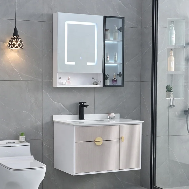 

New Design Luxury Hotel Wall Mount Bathroom Vanity Floating Cabinet Bathroom Vanities Cabinet