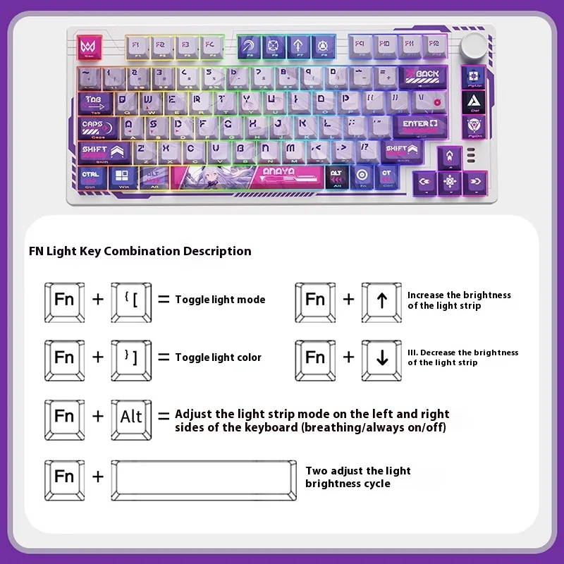 DAREU EK75 Mechanical Keyboard Wireless Tri-mode GASKET Structure Multi Functional Knob Hot plug RGB Customized Gaming Keyboard