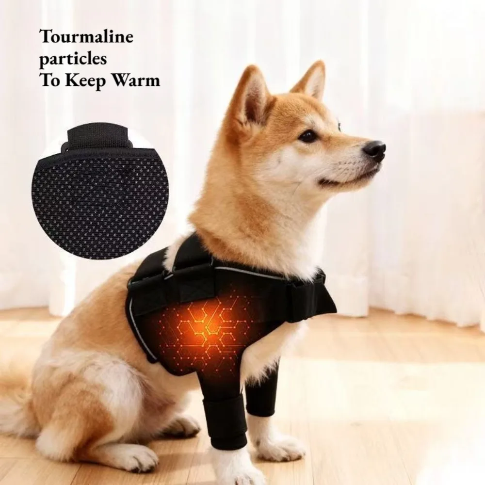 

Professional Tourmaline Self-Heating Dog Shoulder Brace | Breathable Orthopedic Wrap for Arthritis & Dysplasia - Joint Support