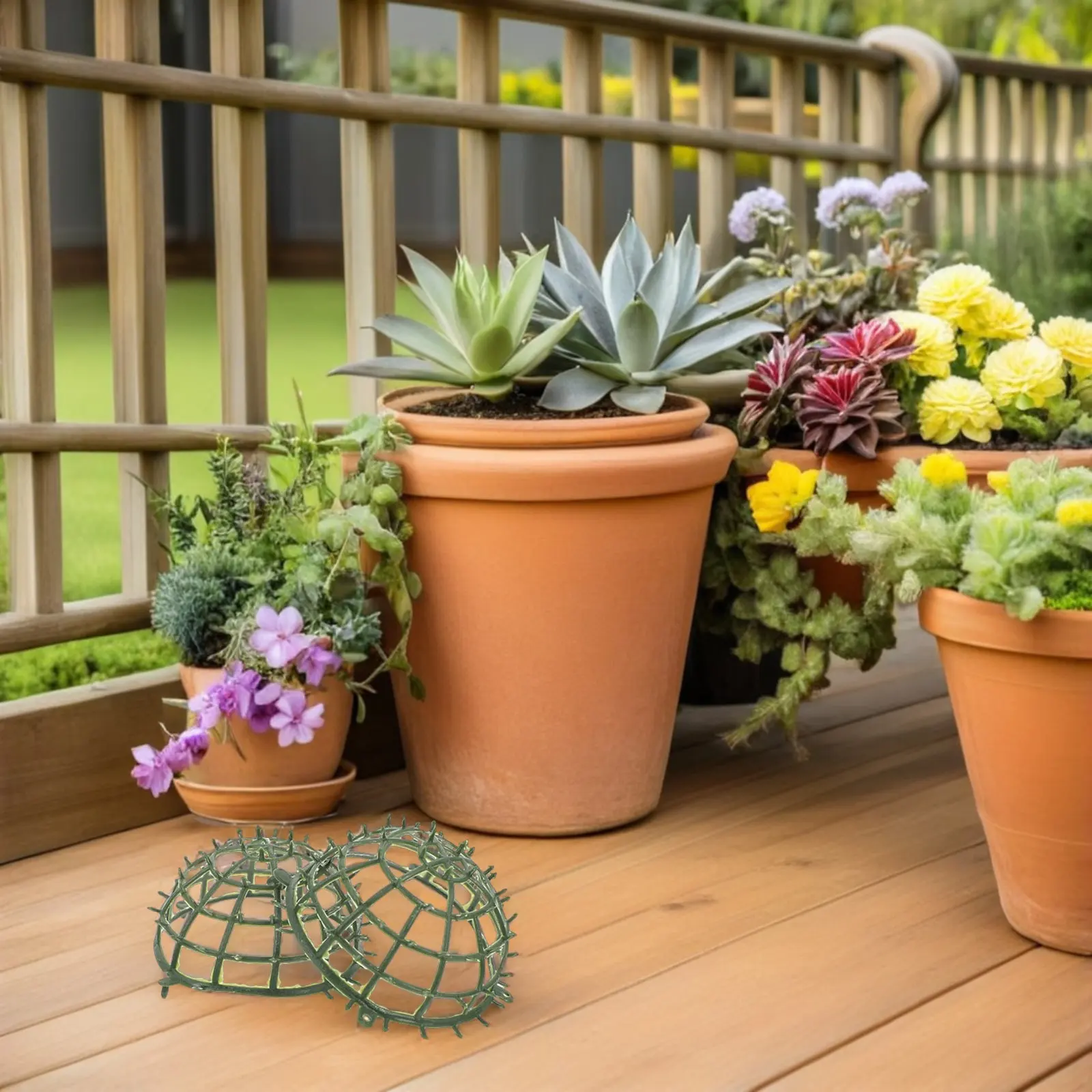 8Pcs Artificial Plant Cage Plastic Topiary Wire Frame for Flower Display Rack DIY Decorative Grass Ball Support Cage Garden Home