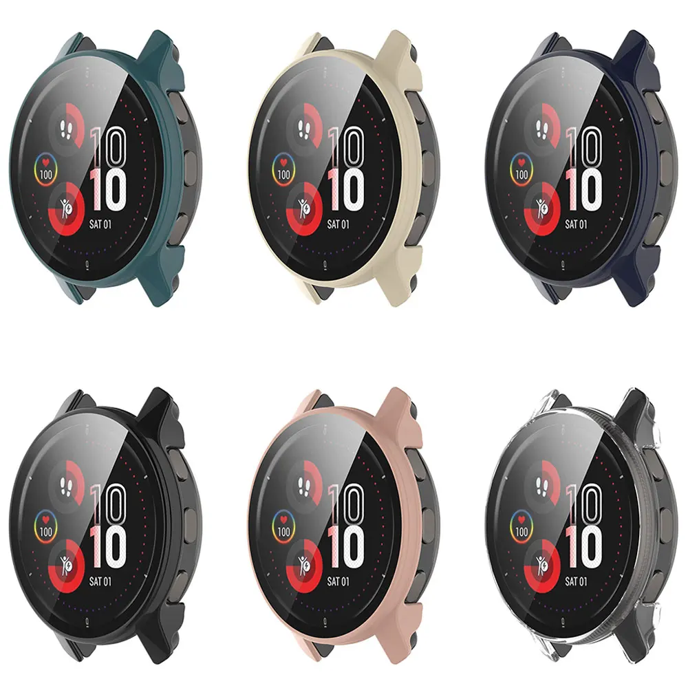 Hard Shell Glass Screen Protector Film Case For Garmin Venu 2 Plus Watch Protective Cover For Venu 2Plus Smart Watch Accessories