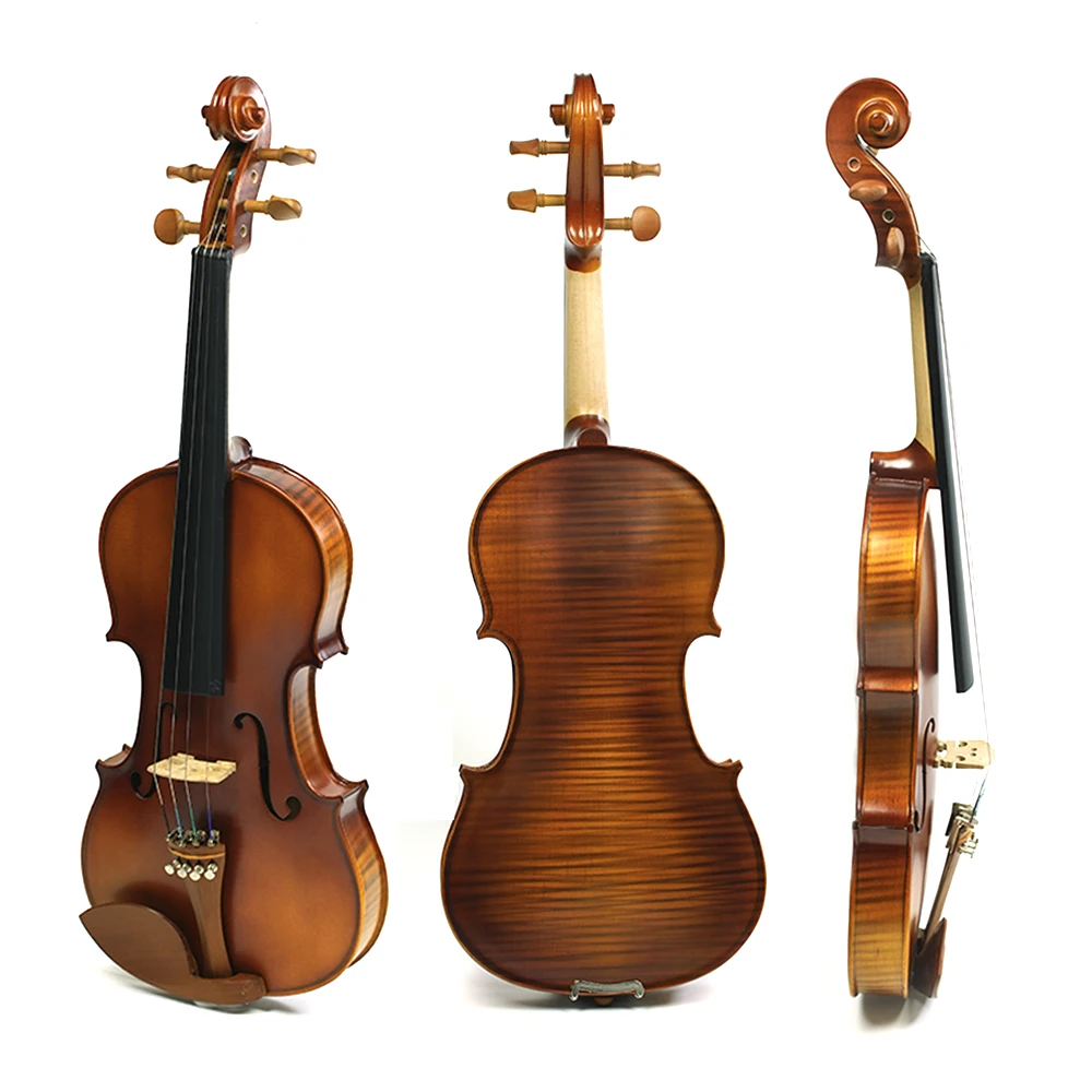 

Violin 4/4-1/4 Full Size Spruce Panel Acoustic Violin Maple Tiger Pattern Student Learning Strings Instrument Fiddle With Parts