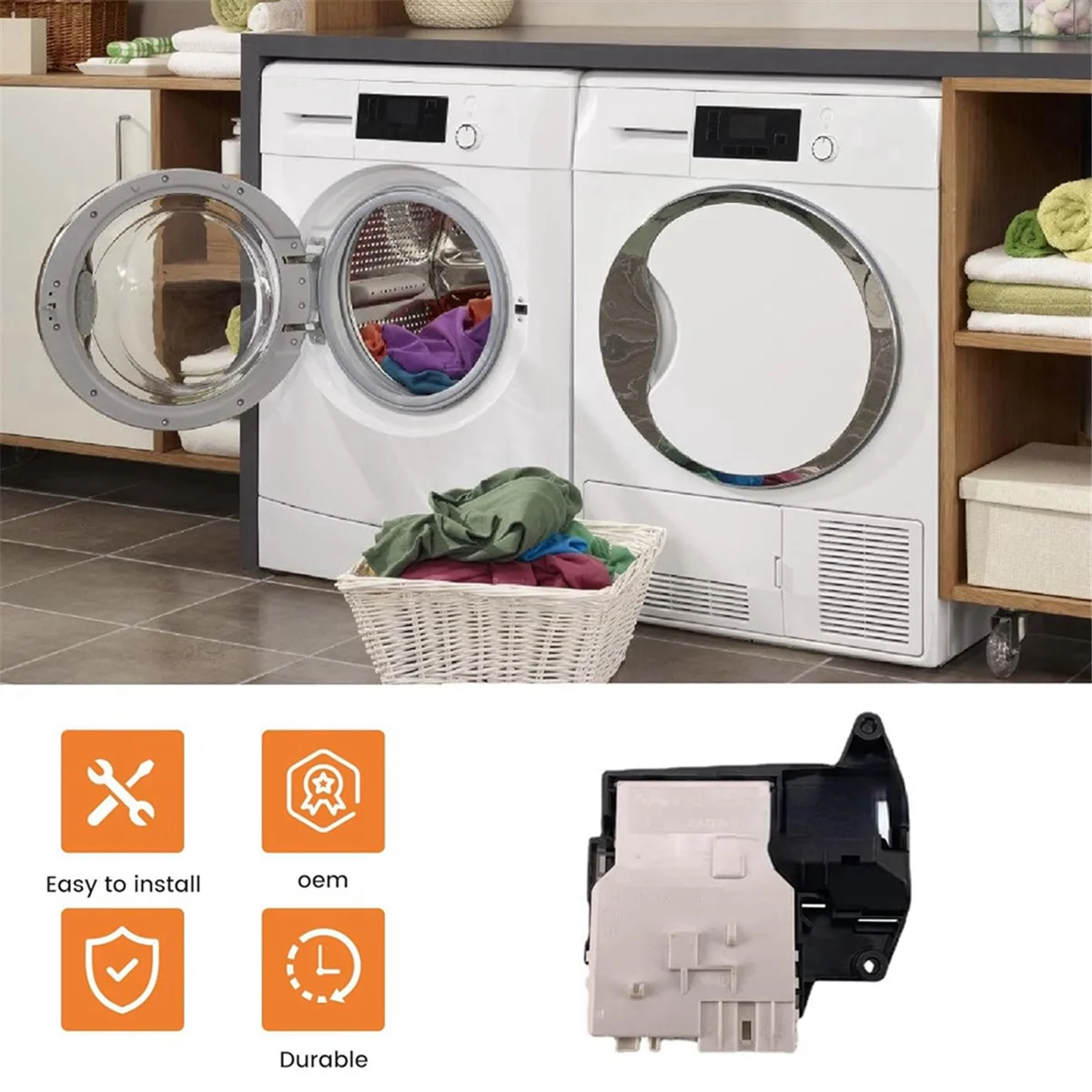 لقفل باب الغسالة WD-R14487DSRH450B7H T1450B0S مفتاح الباب M51TNG45 ملحقات الغسالة