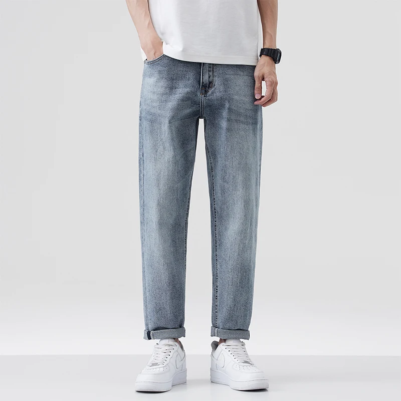 

Casual and comfortable multifunctional slim fit men's jeans for spring and summer 2025 fashion brand elastic long pants and smal