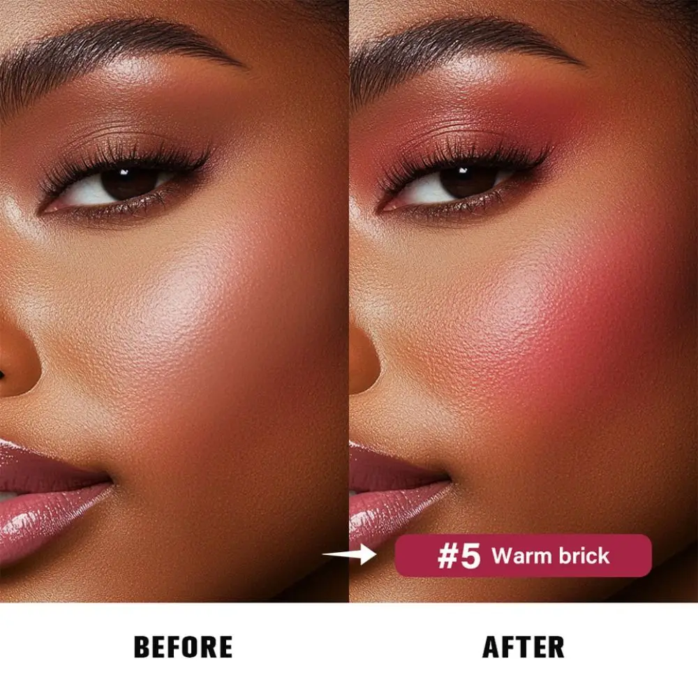 Pigmento facial à prova d'água, 6 cores, líquido, blush, natural, secagem rápida, fosco, realista, portátil, paleta de maquiagem