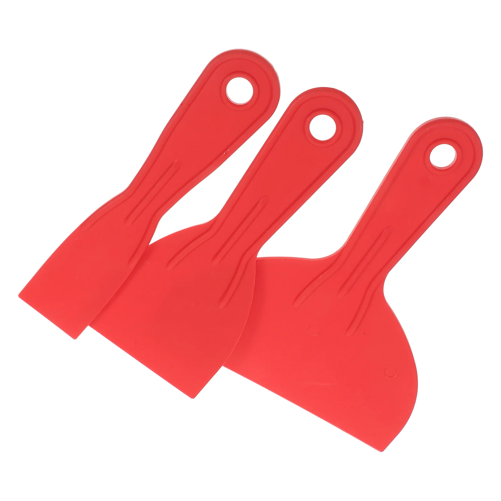 

3 Pcs Knife Set Drywall Spatula Plastic Red Paint Scraper Wall Repair Patch Flexible Plastic Trowel Filling Gap Tool