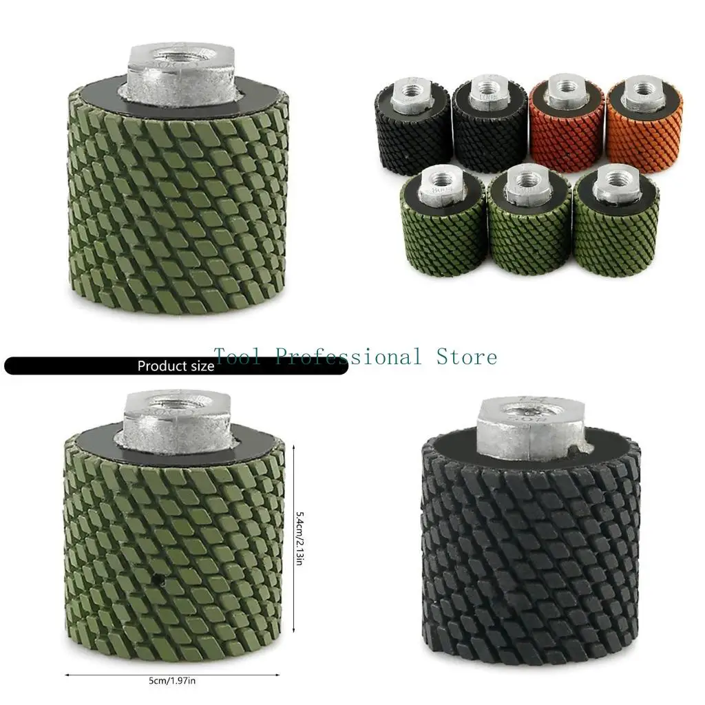 

57QF M14 Angle Grinder Drum Grinding Wheel Professional Easy to Install Buffing Wheel for Concrete Stone Rock Ceramic Tile