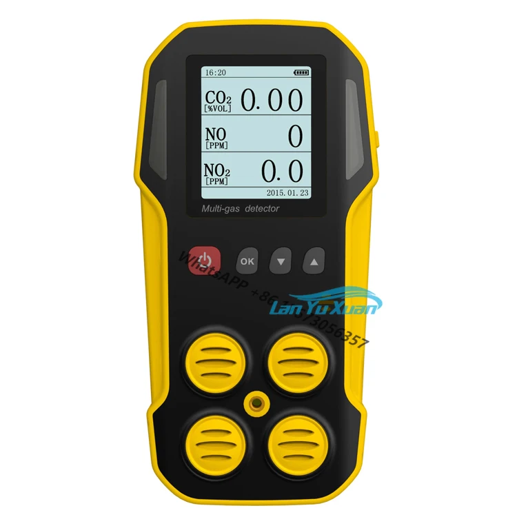 

2 Pieces Customized Portable 3 In 1 Alarm Electrochemical Sensor Gas Analyzer NO2 Nh3 H2S CO CO2 O2 Pump Type Multi Detector