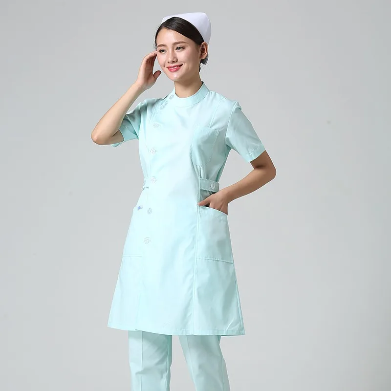 ナース制服 長袖 女性用白衣 実験薬局 秋冬服 医療作業服 半袖