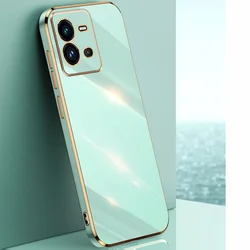 Luxury Plating Case For Vivo Y22S Y16 Y35 Y55 Y01 Y55 Y53S Y33S Y21 Y76 Y52 Y72 5G V21E V23 V25E V25 Soft Silicone Carcasa Coque