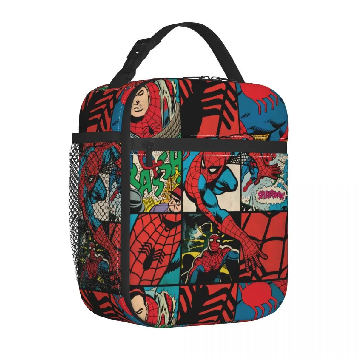 Spider Man Comic Insulated Lunch Bags Large Reusable Cooler Bag Tote Lunch Box Office Outdoor Food Handbags