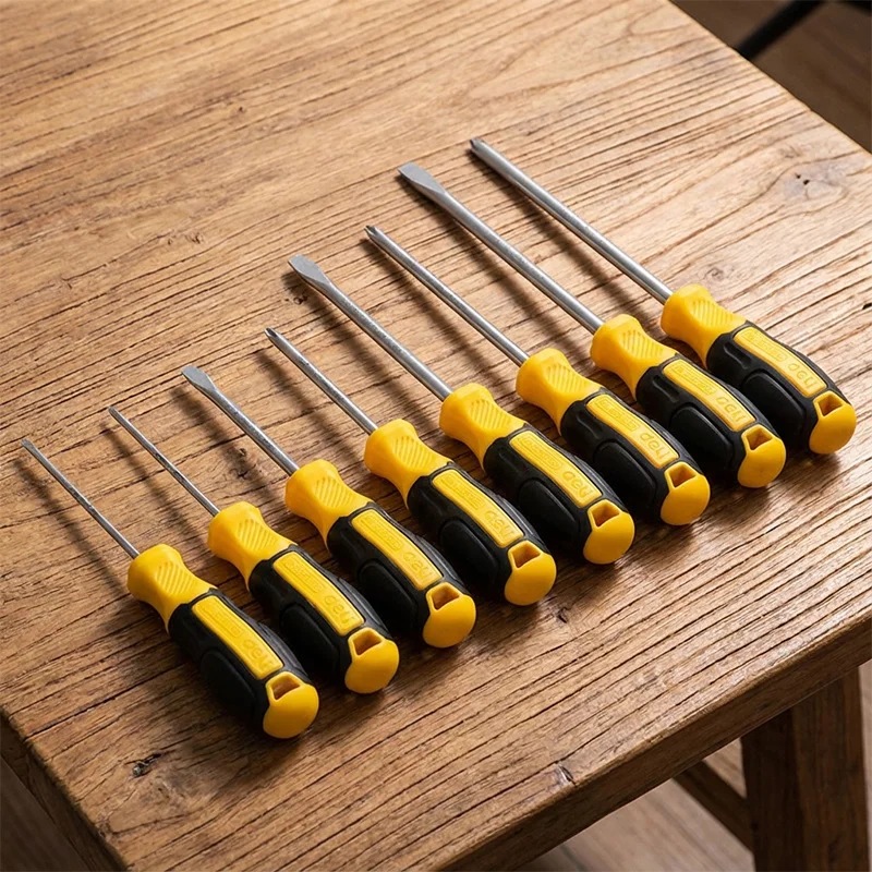 2 pcs SUP11 Alloy Steel Screwdriver, Magnetic & Wear-Resistant with Anti-Slip Rubber Grip｜Rustproof for Household Repair Tool