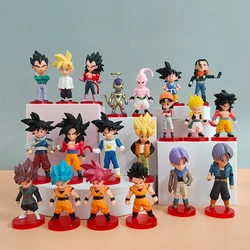 Figuras de Dragon Ball Saiyan Goku Mini, figuras de Anime, 20 estilos, modelos de animé, regalo de cumpleaños para niños, decoración de coche