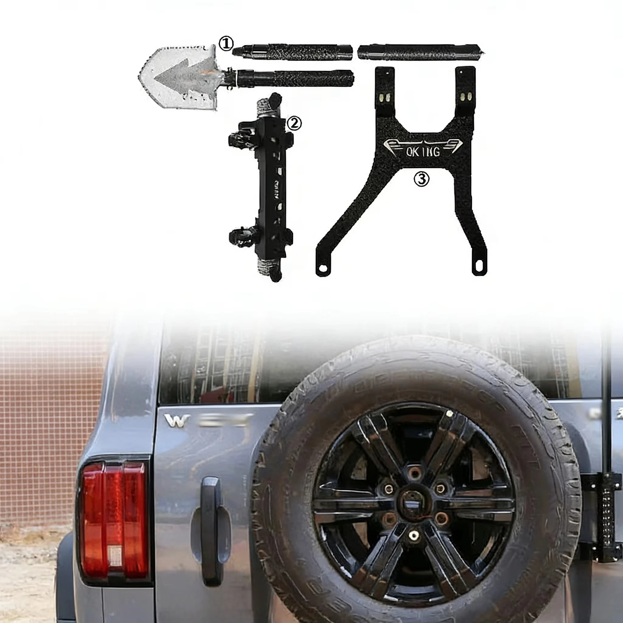 4X4 Off Road Tailgate Flagpole Holder Flagpole Holder Multifunctional Base With Shovel for GWM Tank 300 Accessories