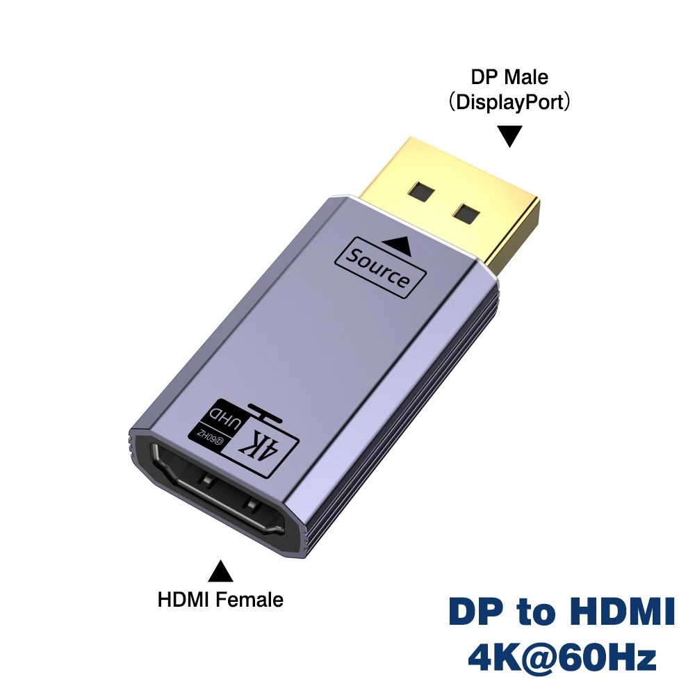 UGOURD Nieuwe 4K 60Hz DP naar HDMI-adapterkabel DisplayPort 1.2 naar HDMI 2.0 Converter 4K30Hz Audio Video Sync 2K144Hz Unidirectioneel