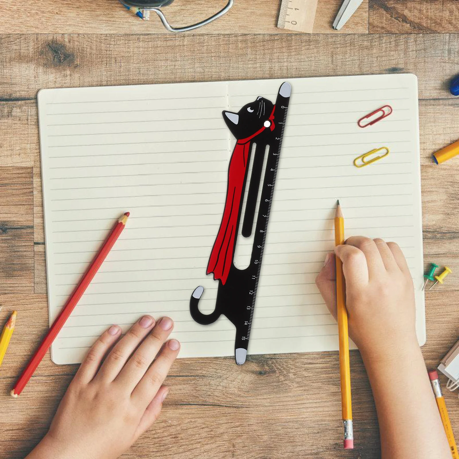 2 قطعة إشارة مرجعية معدنية بتصميم حيوان جميل مع وظيفة مسطرة لملحقات القراءة وعلامات الكتاب #2