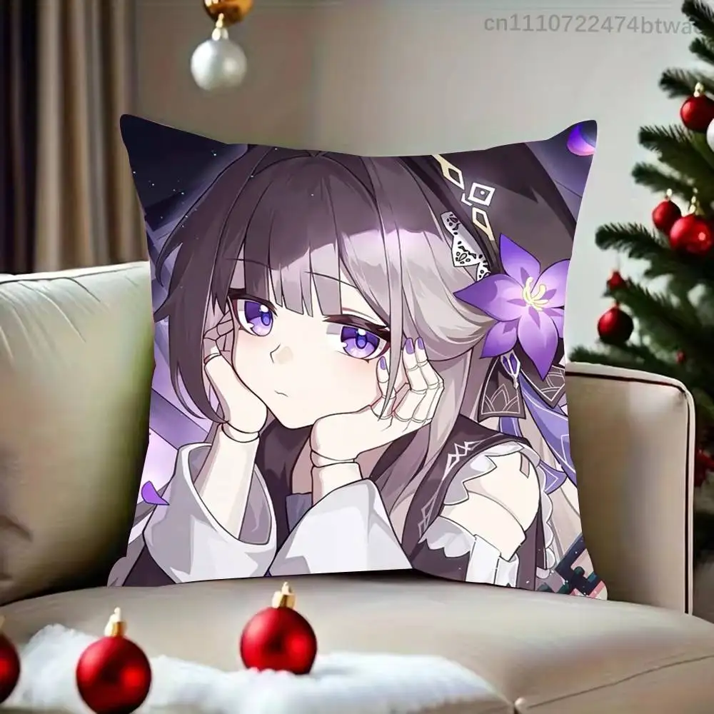 Honkai Star Rail Puppet Little Herta Pillow Case For Sofa Bedroom Living Room Plush Cushion Cover Decorations and Protector