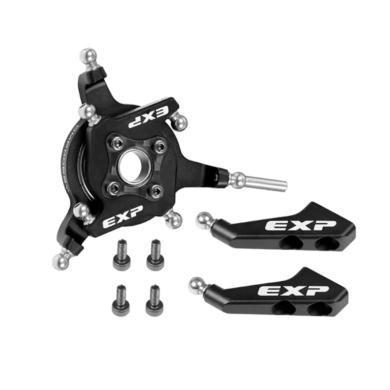 OMPHOBBY M4 Explore RC Helicopter Parts Exploration- Tilting Disc M4 Explore Blade Grip Arm & Swashplate Set (Black) OSHM4126B