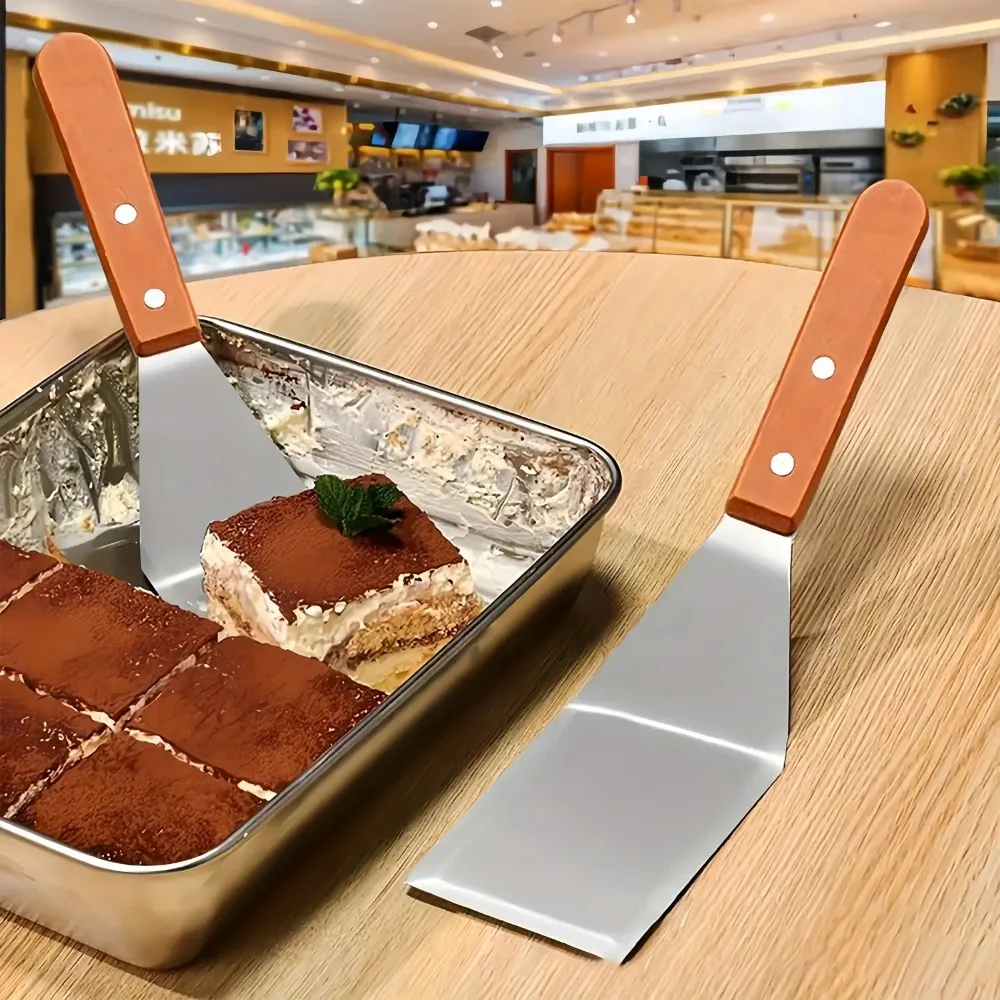 Espátula Inclinada de Acero Inoxidable, Utensilios y Accesorios de Cocina, Multifuncional para Carne, Pizza, Pastel, Barbacoa, Cocina y Uso Doméstico