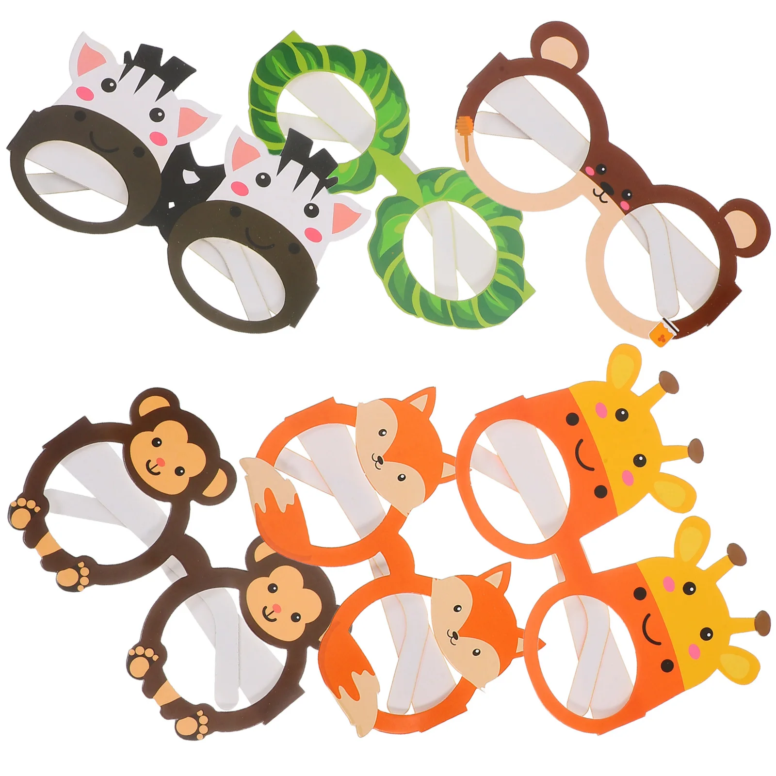

12Pcs Birthday Paper Glasses Animal Sunglasses Cartoon Party Photo Props Jungle Forest Themed Supplies