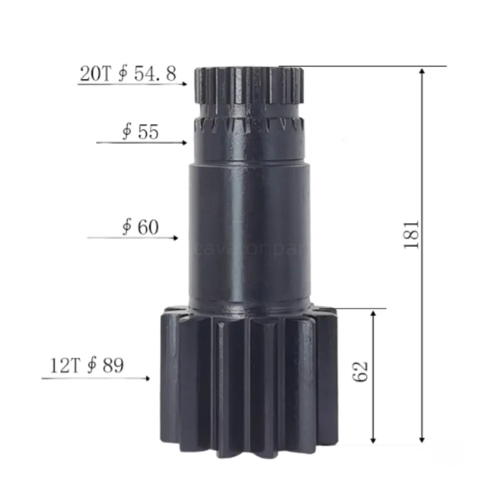 

For Komatsu PC50UU-2E PC60 PC70 Slewing Motor Vertical Shaft 12/20T 181H Steering Gear Excavator Parts