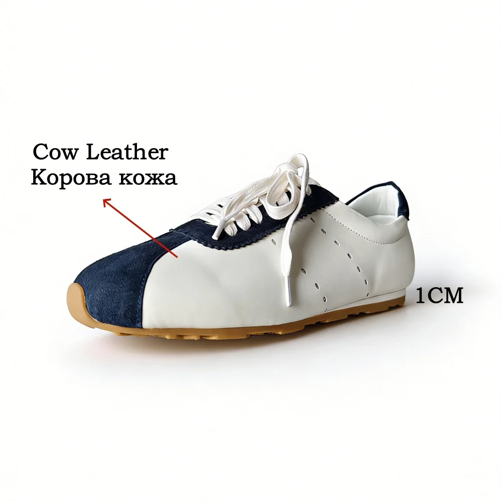 Women's Suede Leather Sneakers - Lightweight Lace-Up Casual Shoes